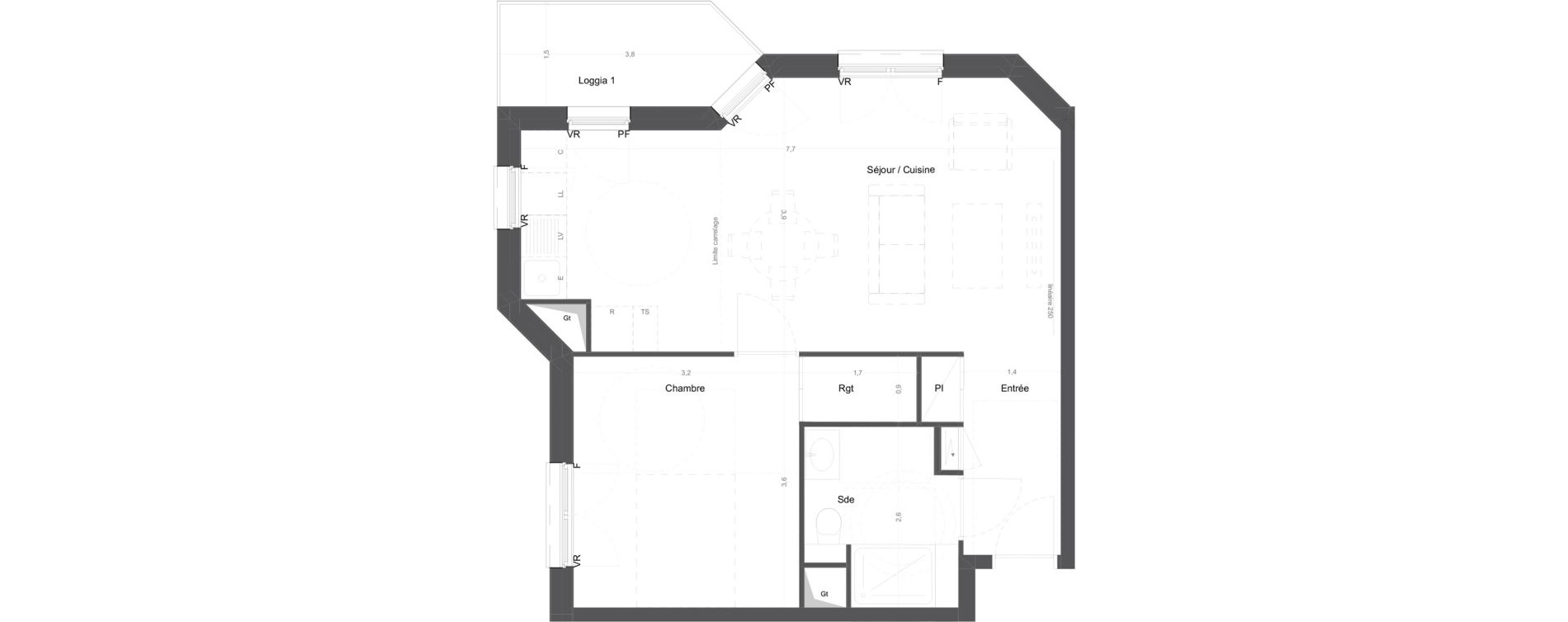 Appartement T2 de 49,00 m2 &agrave; Ch&acirc;tenay-Malabry Lavall&eacute;e