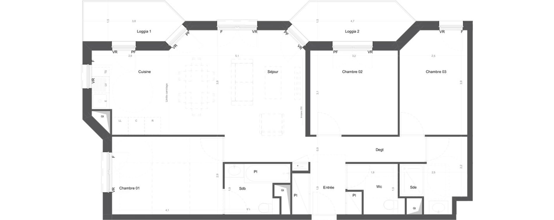 Appartement T4 de 81,50 m2 &agrave; Ch&acirc;tenay-Malabry Lavall&eacute;e