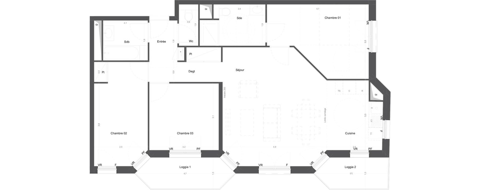 Appartement T4 de 85,60 m2 &agrave; Ch&acirc;tenay-Malabry Lavall&eacute;e