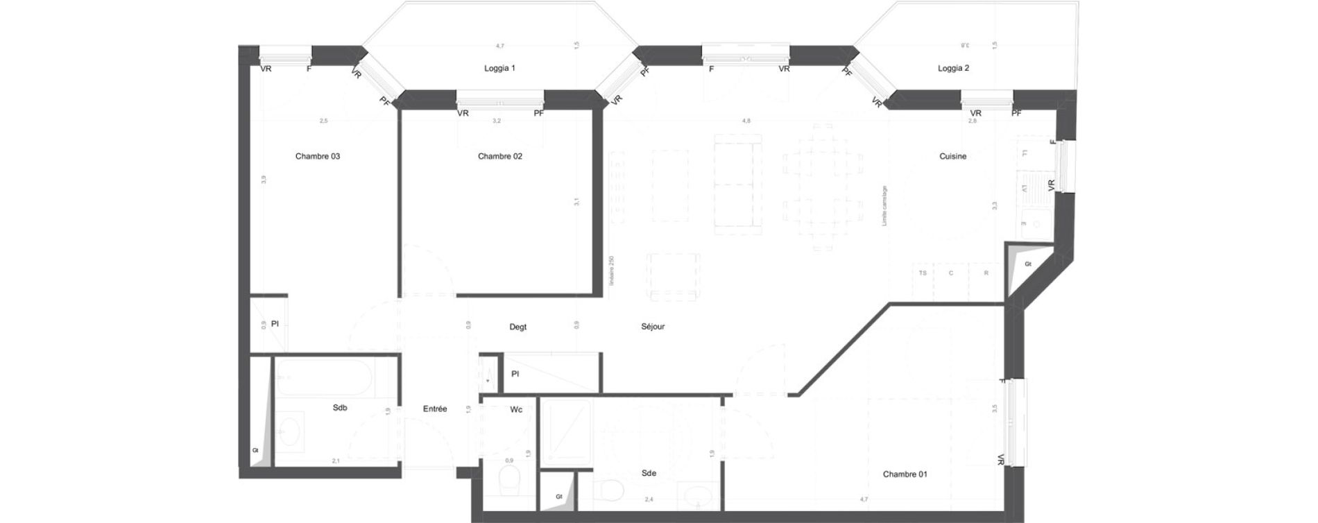 Appartement T4 de 86,10 m2 &agrave; Ch&acirc;tenay-Malabry Lavall&eacute;e