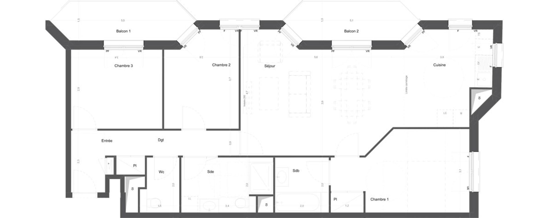 Appartement T4 de 89,40 m2 &agrave; Ch&acirc;tenay-Malabry Lavall&eacute;e