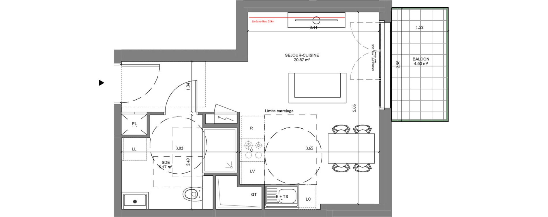 Appartement T1 de 28,79 m2 &agrave; Ch&acirc;tenay-Malabry Lavall&eacute;e