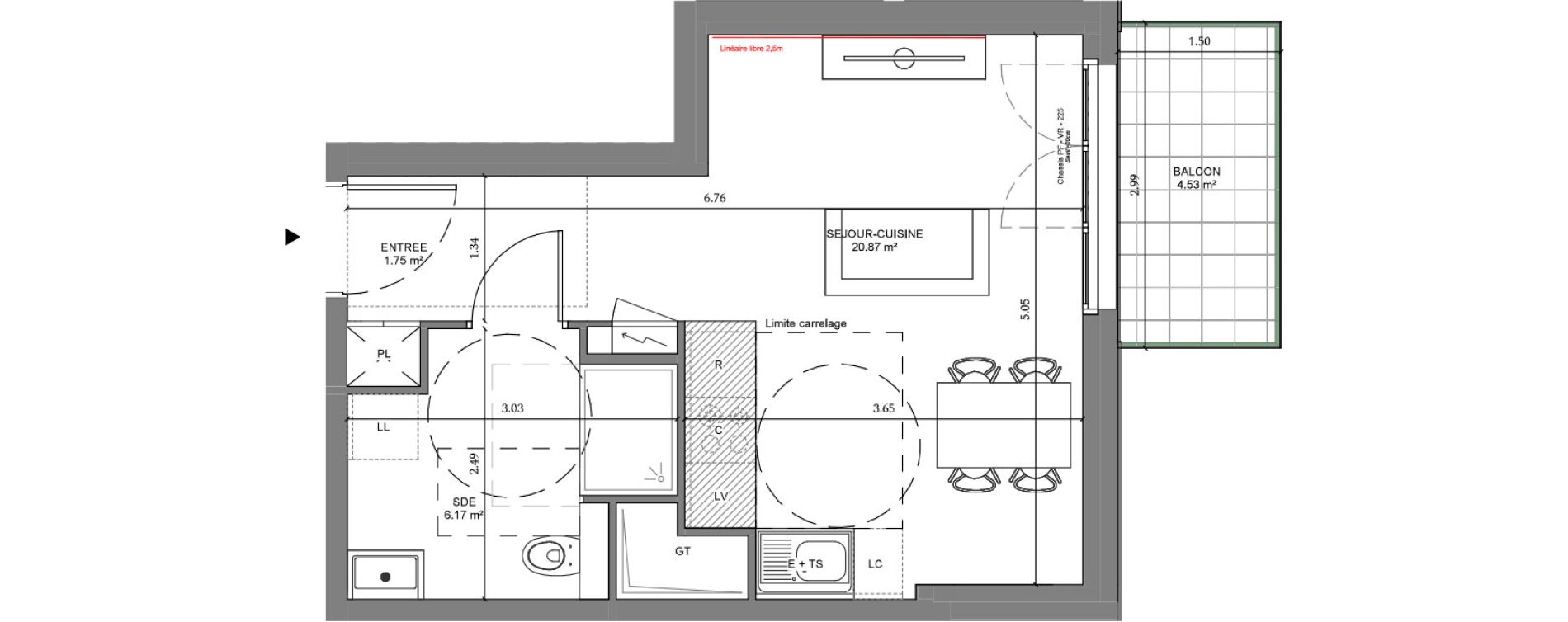 Appartement T1 de 28,79 m2 &agrave; Ch&acirc;tenay-Malabry Lavall&eacute;e