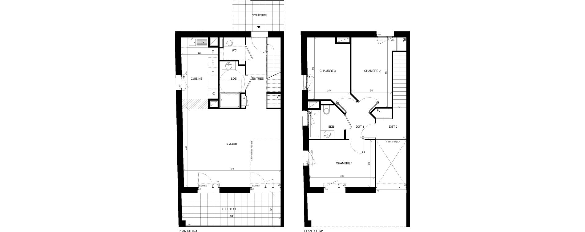Duplex T4 de 88,25 m2 &agrave; Ch&acirc;tenay-Malabry Lavall&eacute;e