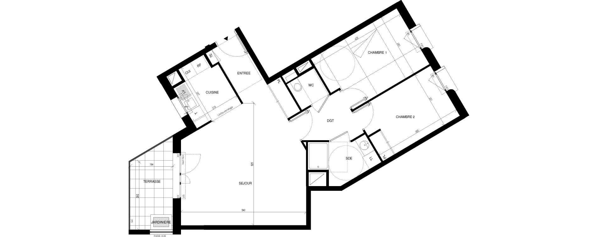 Appartement T3 de 67,01 m2 &agrave; Ch&acirc;tenay-Malabry Lavall&eacute;e