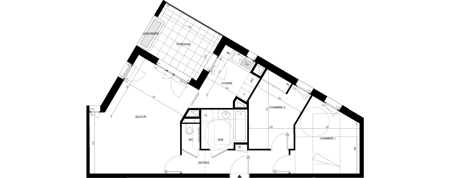 Appartement T3 de 62,47 m2 &agrave; Ch&acirc;tenay-Malabry Lavall&eacute;e