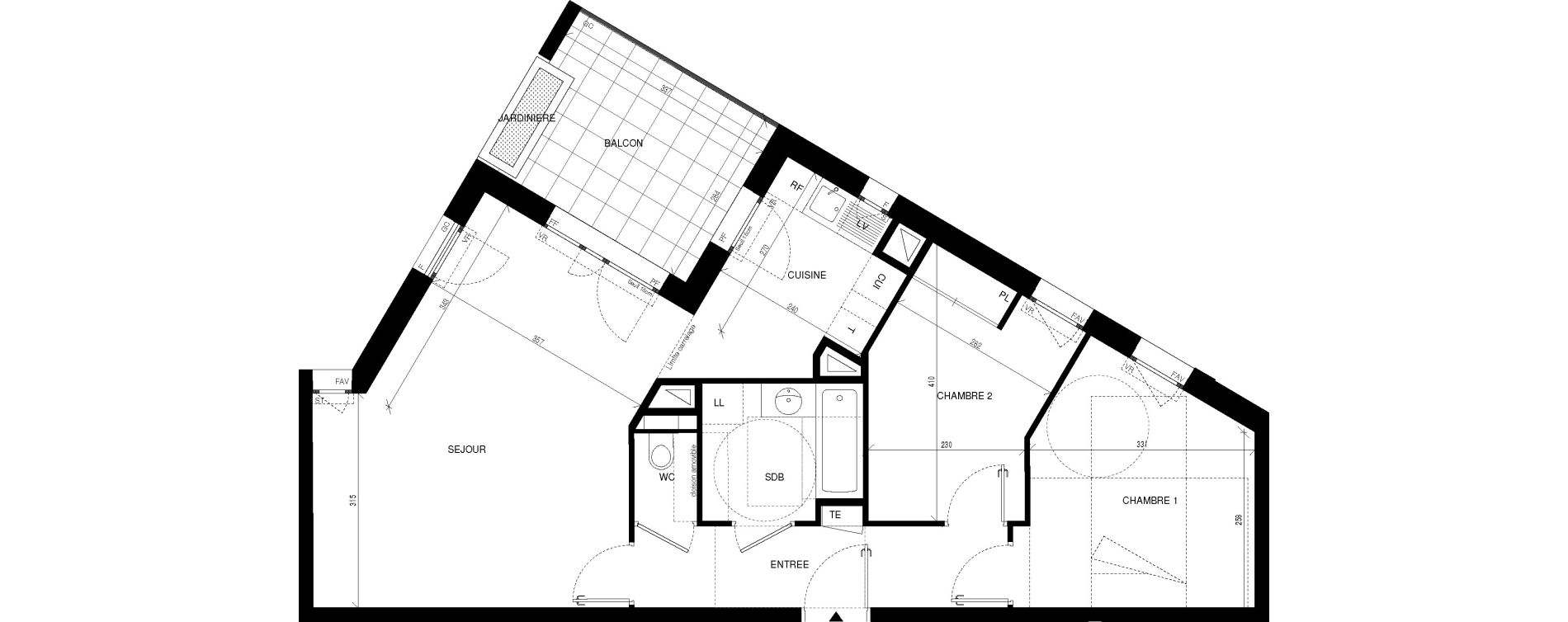 Appartement T3 de 62,47 m2 &agrave; Ch&acirc;tenay-Malabry Lavall&eacute;e