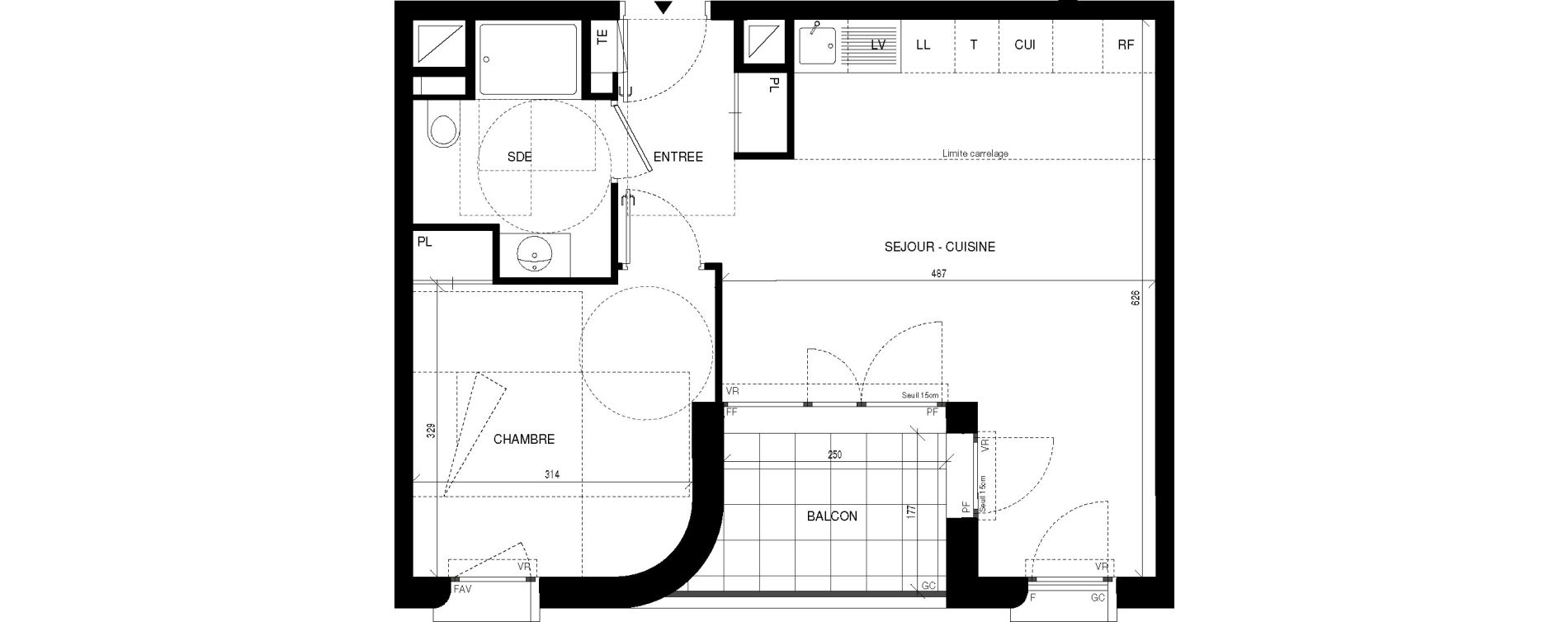 Appartement T2 de 43,74 m2 &agrave; Ch&acirc;tenay-Malabry Lavall&eacute;e