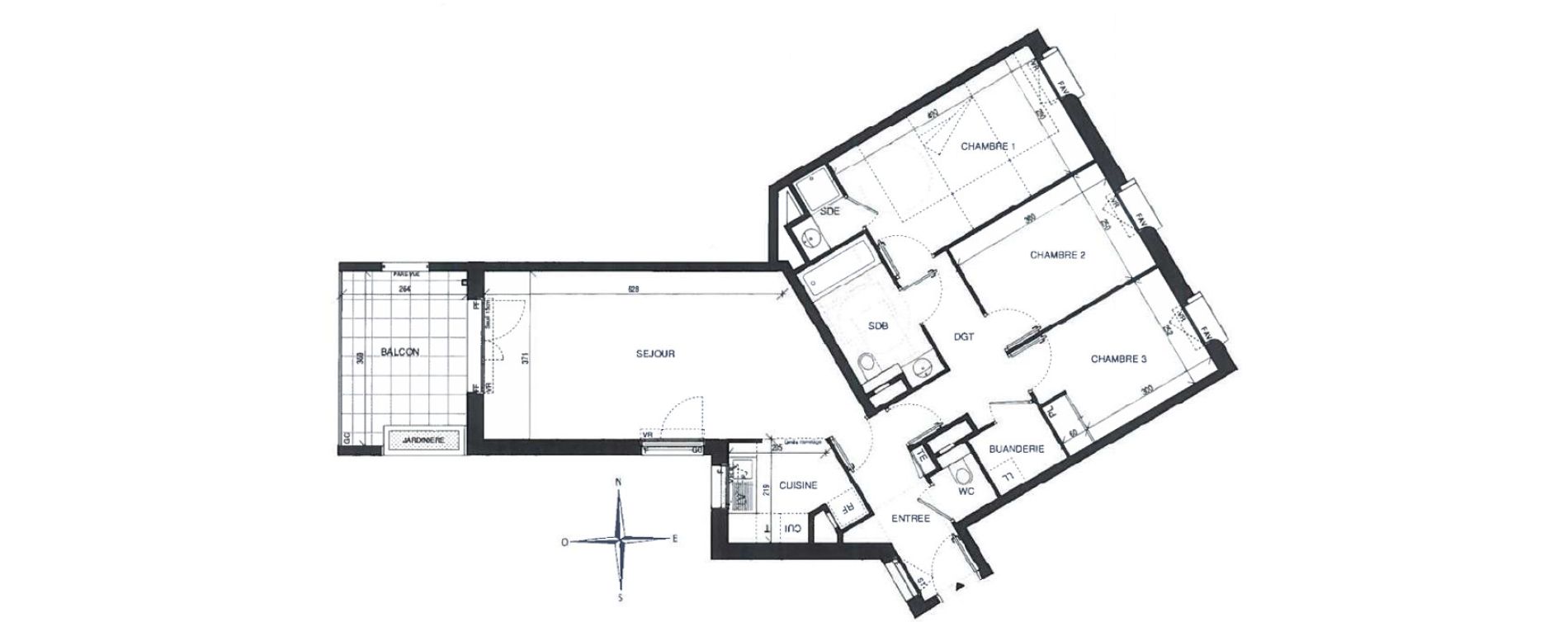 Appartement T4 de 84,11 m2 &agrave; Ch&acirc;tenay-Malabry Lavall&eacute;e