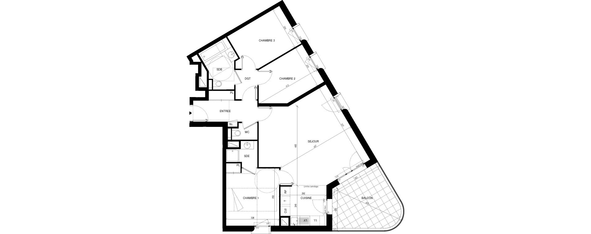 Appartement T4 de 83,59 m2 &agrave; Ch&acirc;tenay-Malabry Lavall&eacute;e