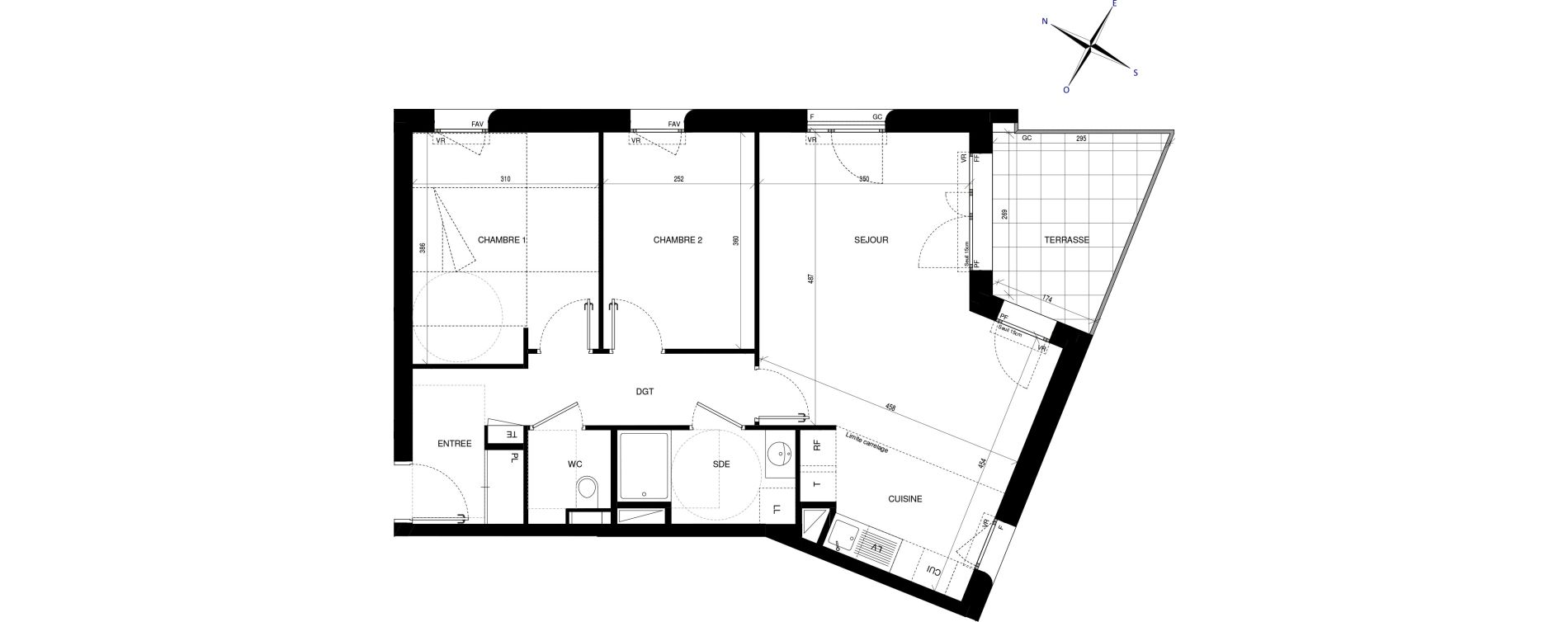 Appartement T3 de 63,08 m2 &agrave; Ch&acirc;tenay-Malabry Lavall&eacute;e