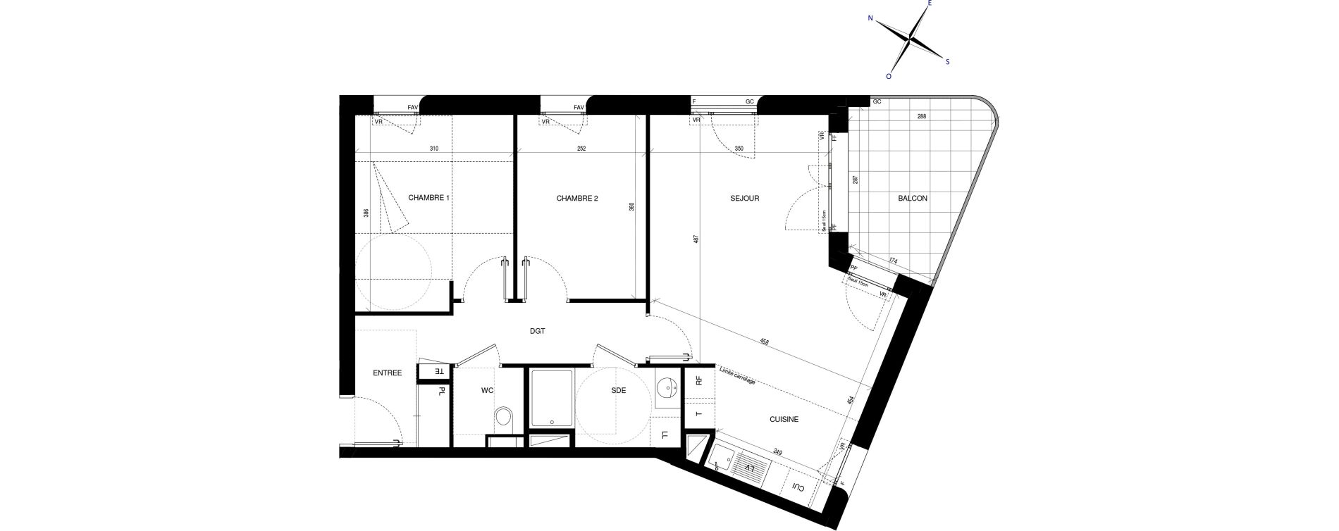 Appartement T3 de 63,08 m2 &agrave; Ch&acirc;tenay-Malabry Lavall&eacute;e