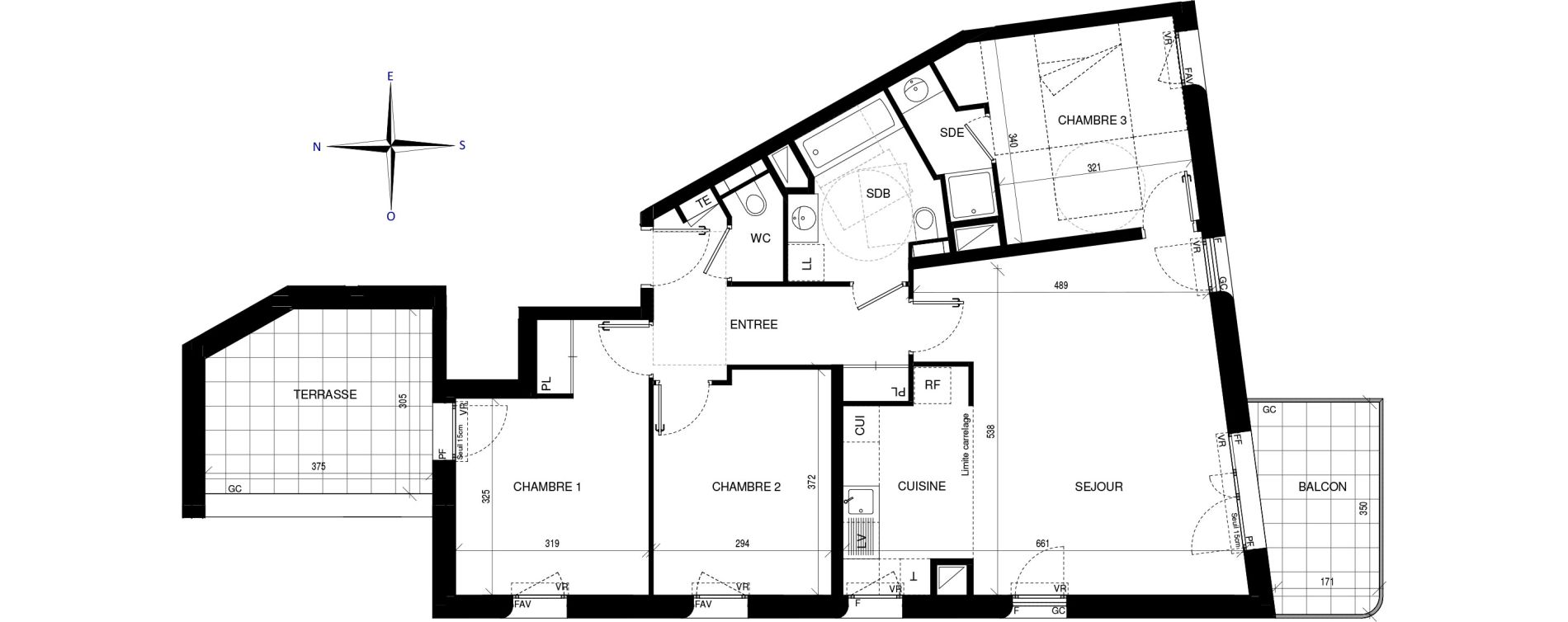 Appartement T4 de 85,10 m2 &agrave; Ch&acirc;tenay-Malabry Lavall&eacute;e