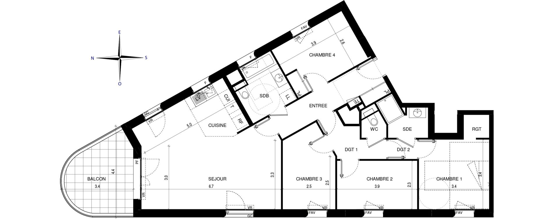 Appartement T5 de 98,46 m2 &agrave; Ch&acirc;tenay-Malabry Lavall&eacute;e