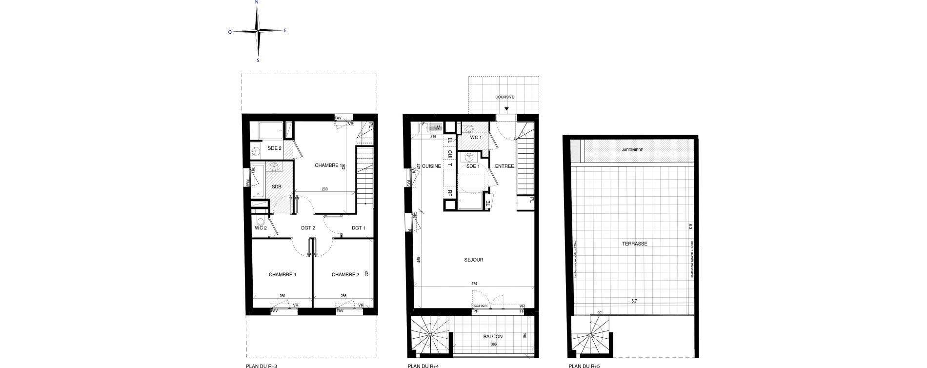 Appartement T4 de 93,17 m2 &agrave; Ch&acirc;tenay-Malabry Lavall&eacute;e