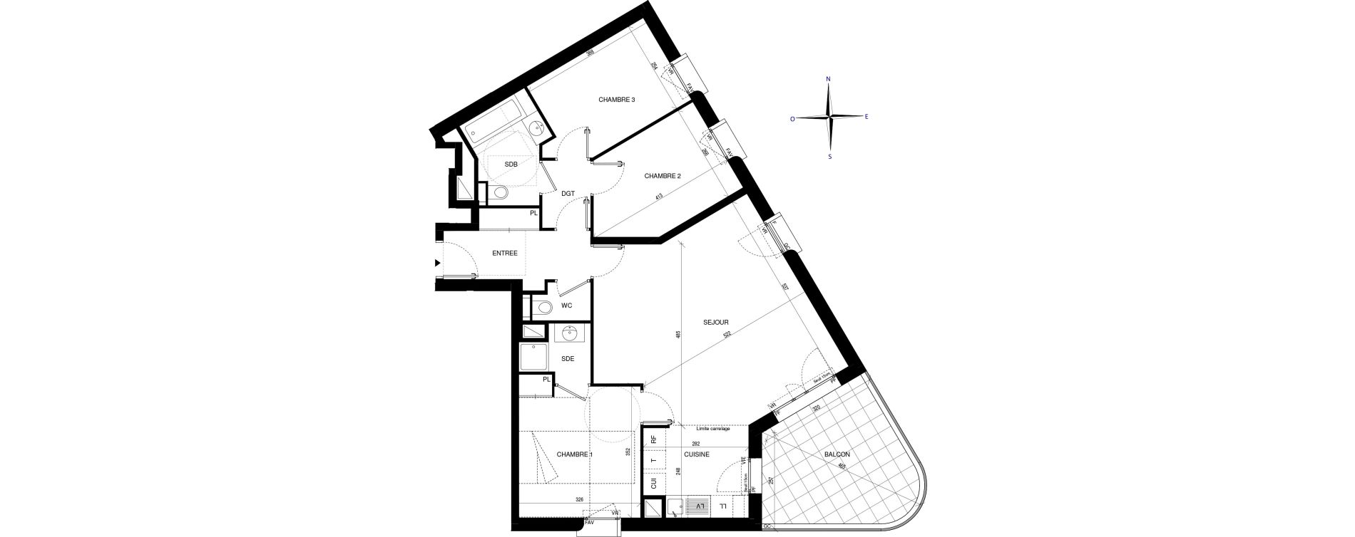 Appartement T4 de 82,80 m2 &agrave; Ch&acirc;tenay-Malabry Lavall&eacute;e