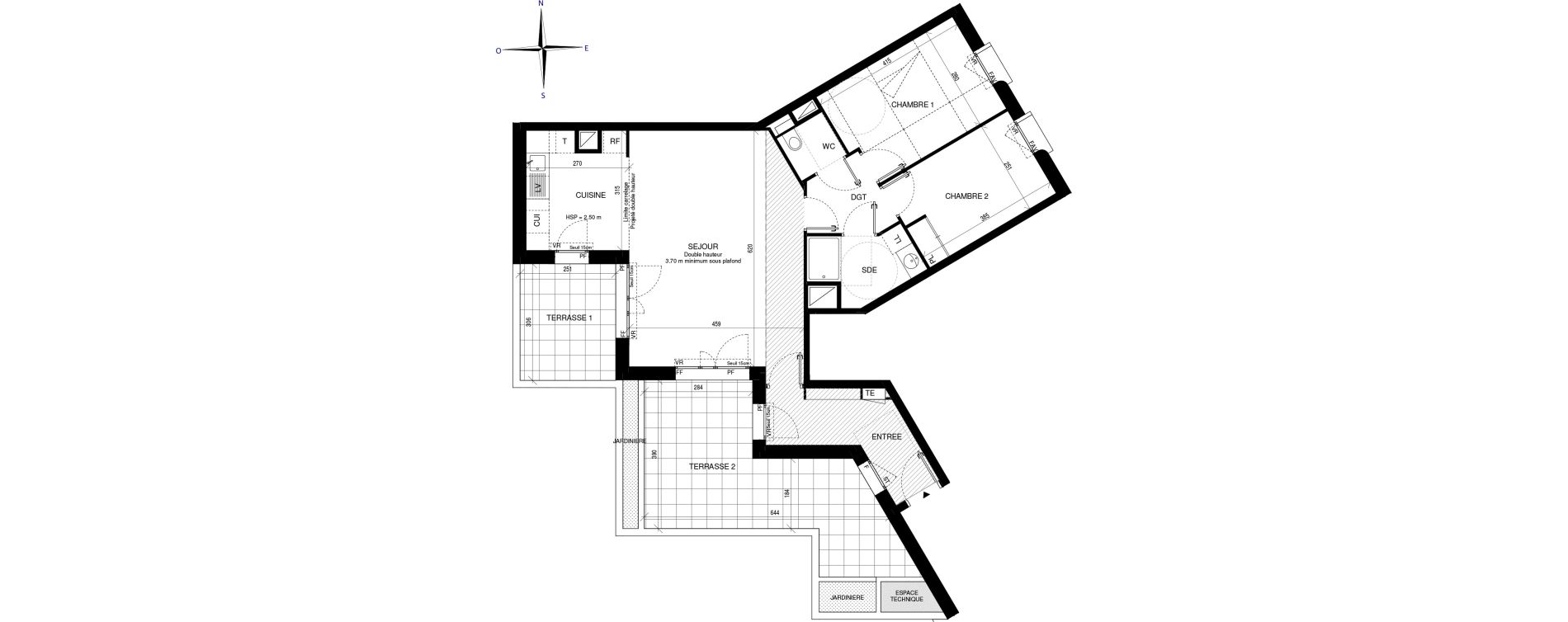 Appartement T3 de 74,06 m2 &agrave; Ch&acirc;tenay-Malabry Lavall&eacute;e