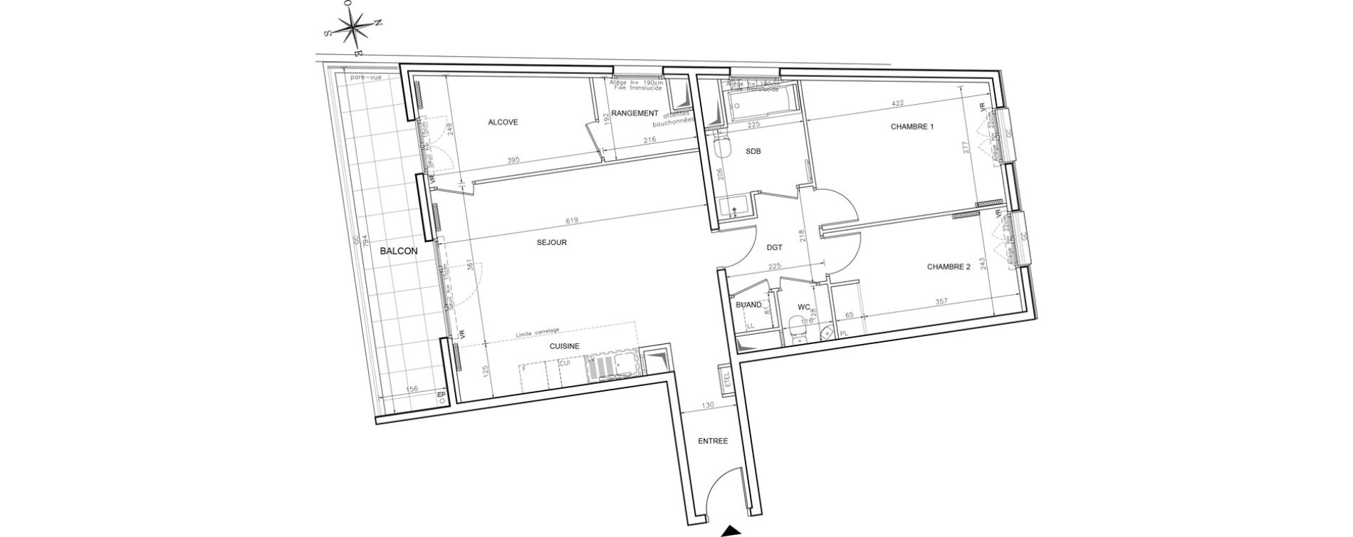 Appartement T3 de 81,70 m2 &agrave; Ch&acirc;tenay-Malabry Robinson