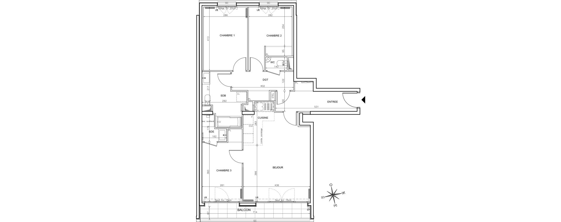 Appartement T4 de 82,30 m2 &agrave; Ch&acirc;tenay-Malabry Robinson