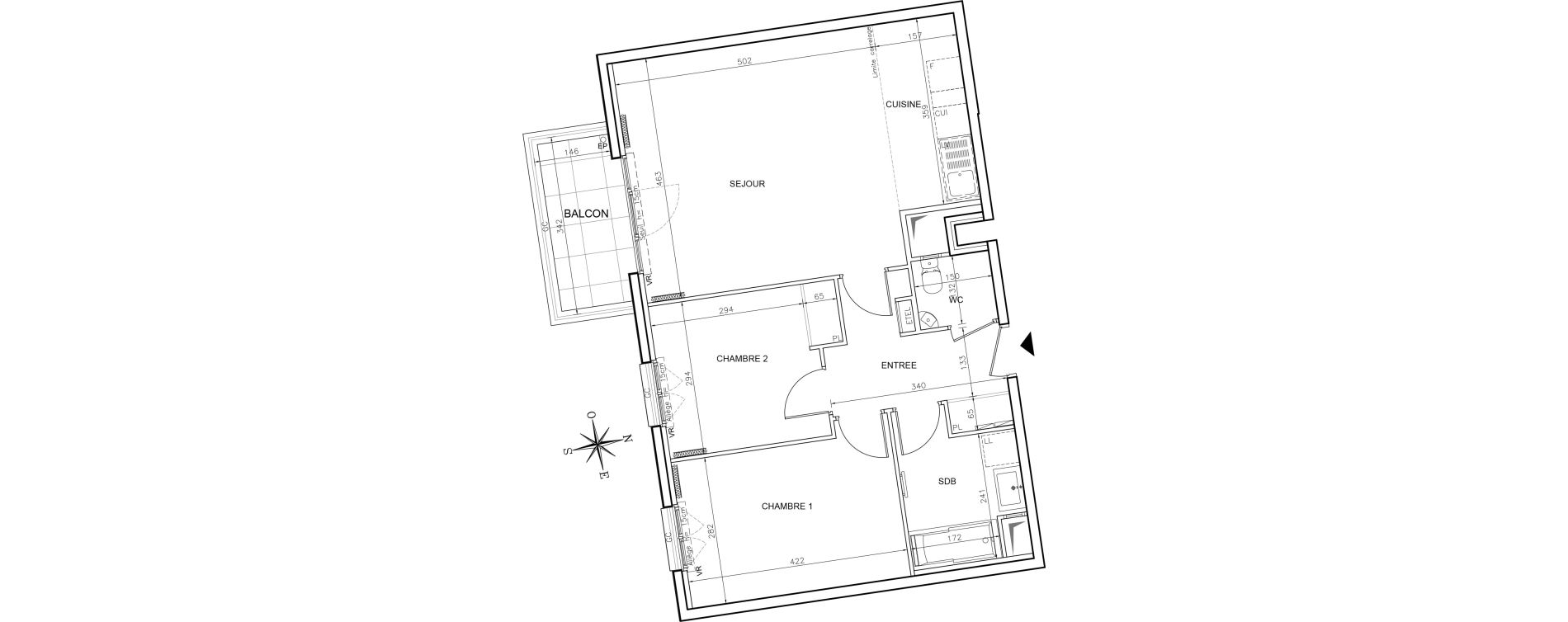 Appartement T3 de 65,35 m2 &agrave; Ch&acirc;tenay-Malabry Robinson
