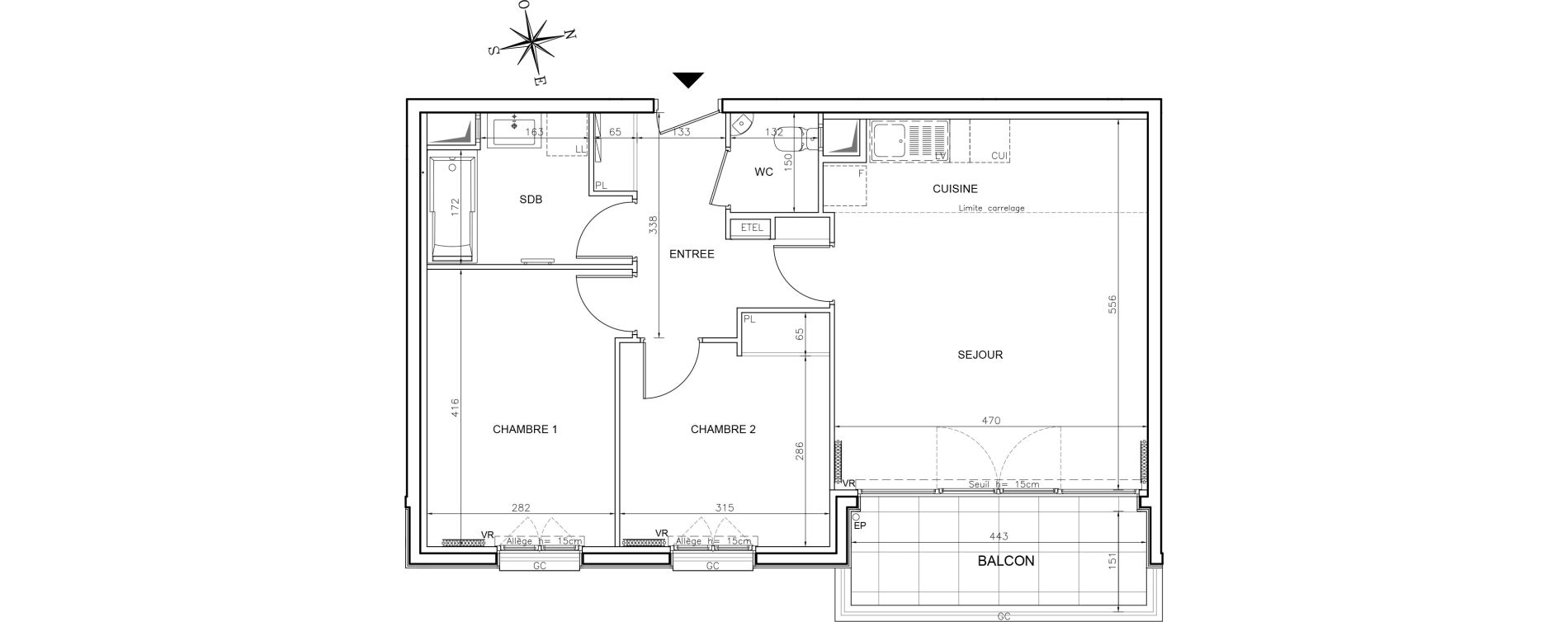 Appartement T3 de 63,10 m2 &agrave; Ch&acirc;tenay-Malabry Robinson