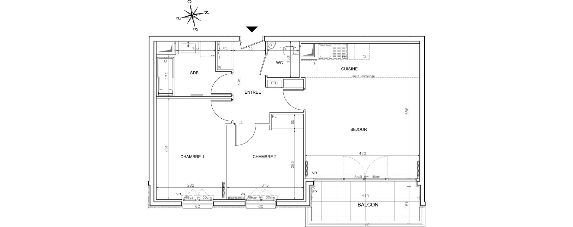 Appartement T3 de 63,10 m2 &agrave; Ch&acirc;tenay-Malabry Robinson