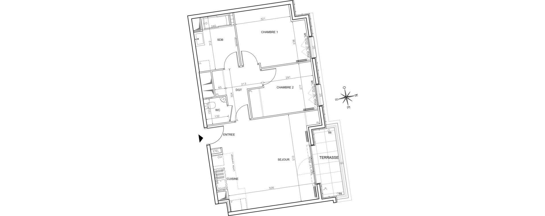 Appartement T3 de 65,60 m2 &agrave; Ch&acirc;tenay-Malabry Robinson