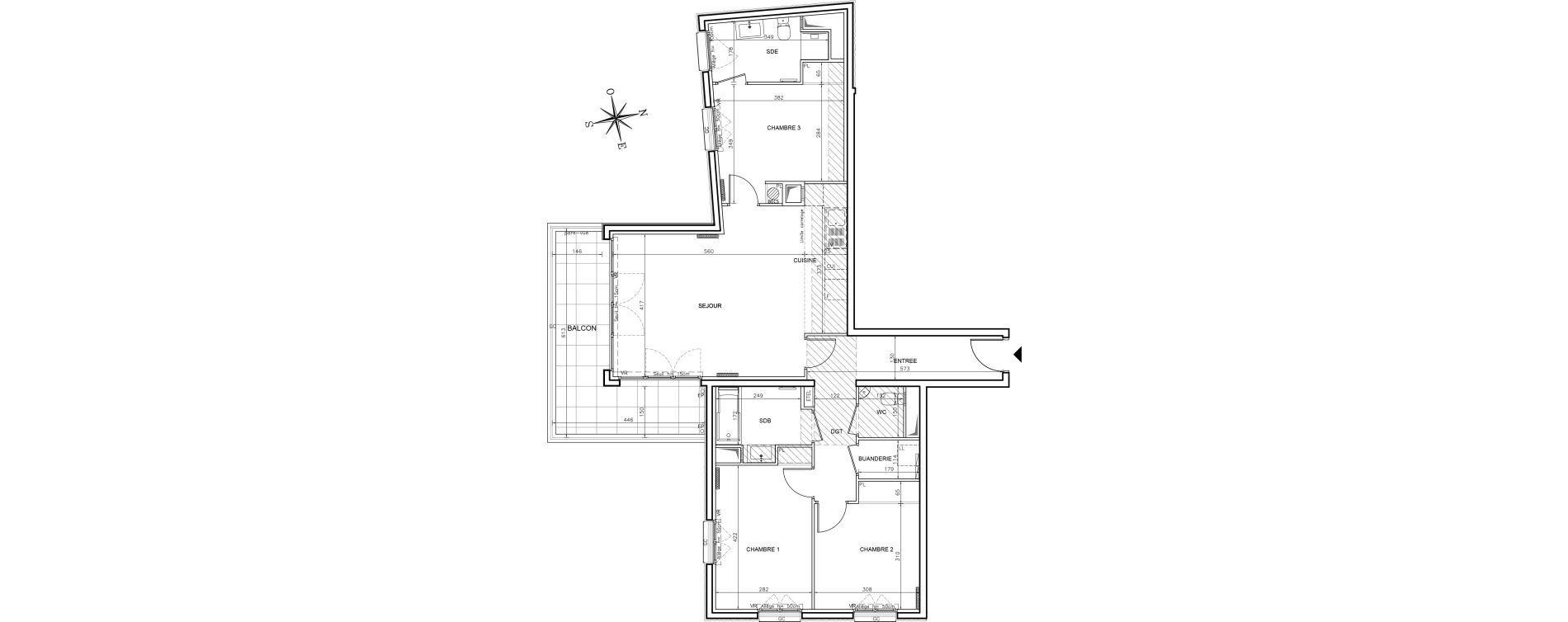 Appartement T4 de 92,85 m2 &agrave; Ch&acirc;tenay-Malabry Robinson