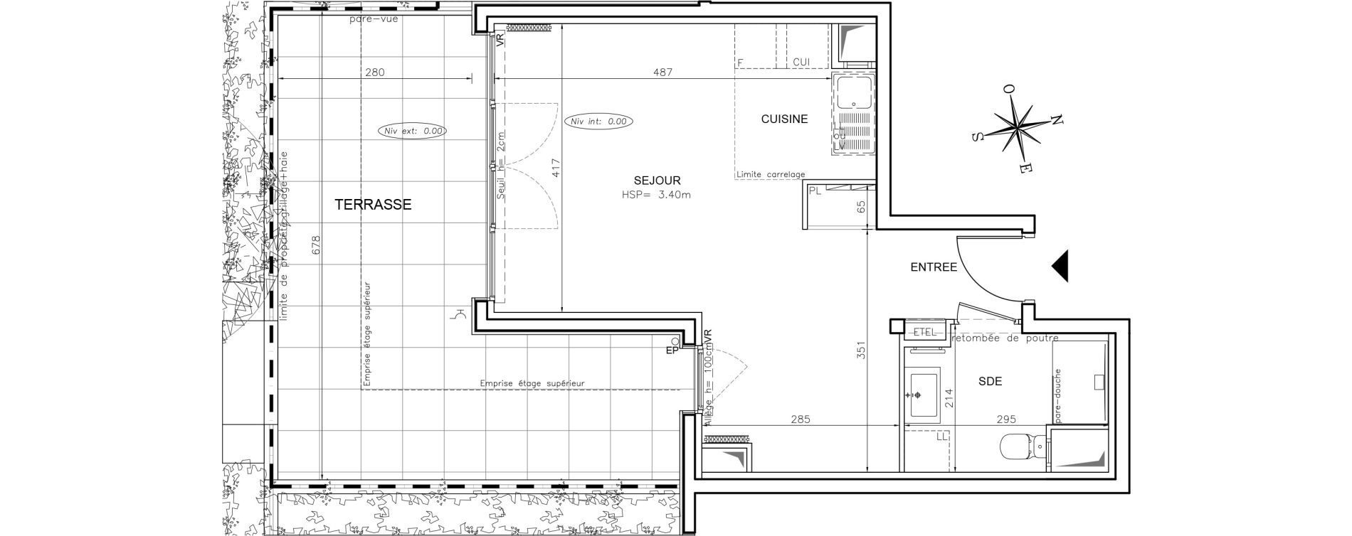 Appartement T1 de 36,80 m2 &agrave; Ch&acirc;tenay-Malabry Robinson