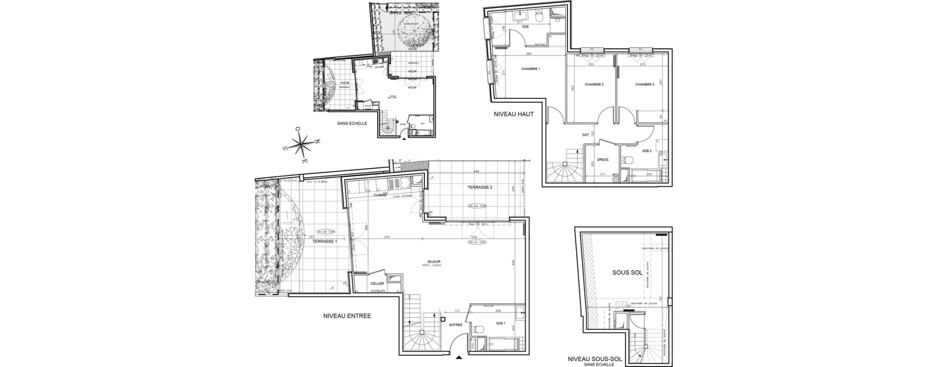 Duplex T4 de 108,85 m2 &agrave; Ch&acirc;tenay-Malabry Robinson