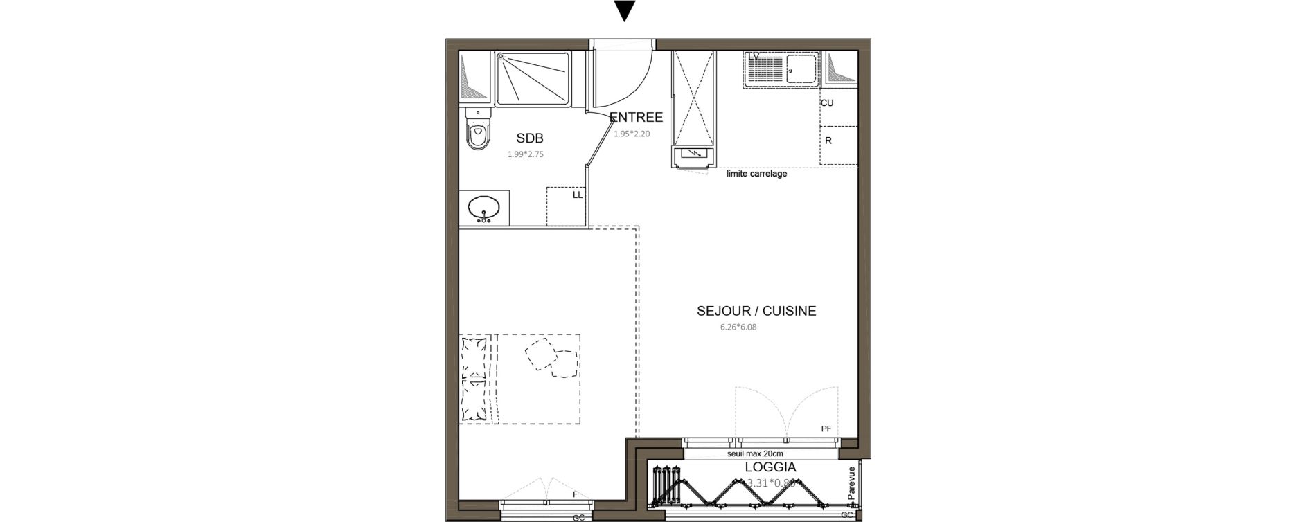 Appartement T1 de 39,16 m2 &agrave; Ch&acirc;tenay-Malabry Centre