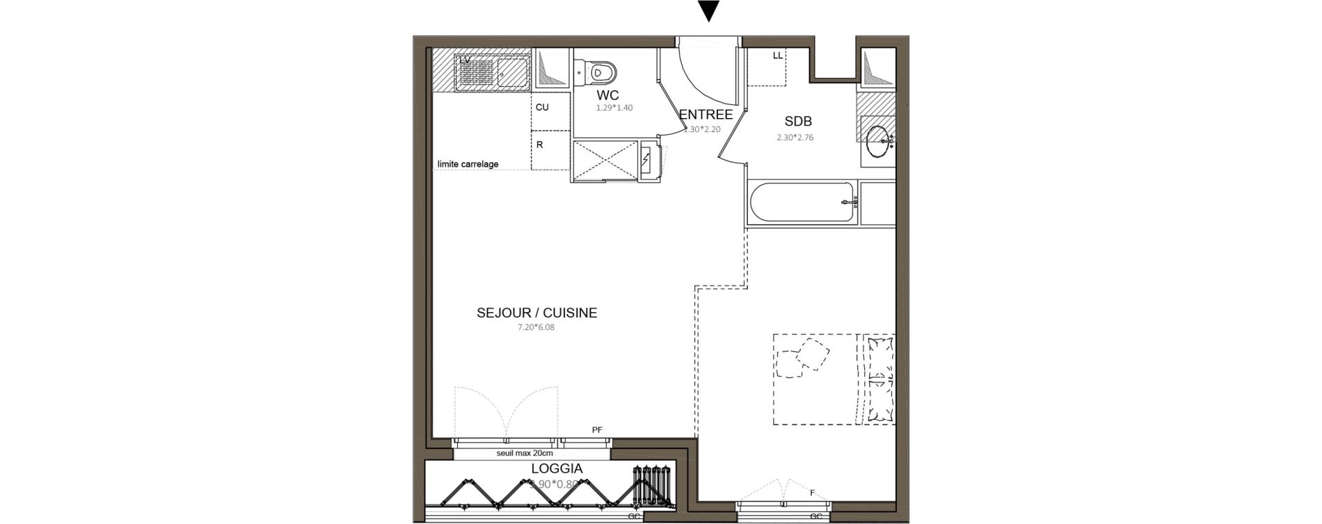 Appartement T1 de 44,37 m2 &agrave; Ch&acirc;tenay-Malabry Centre