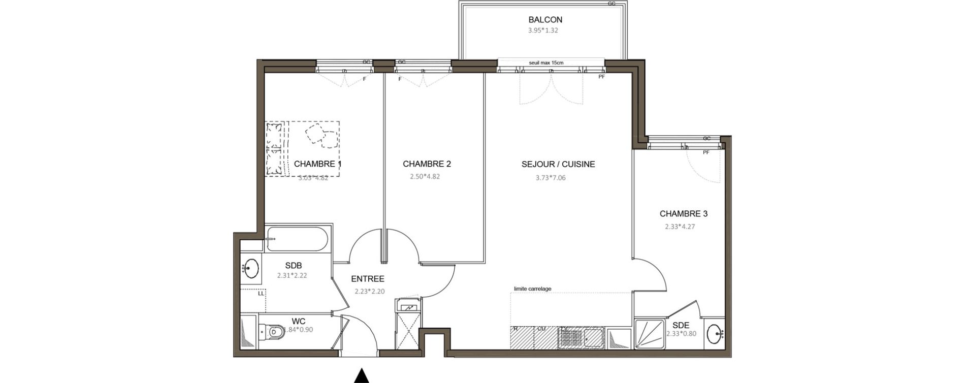 Appartement T4 de 76,85 m2 &agrave; Ch&acirc;tenay-Malabry Centre