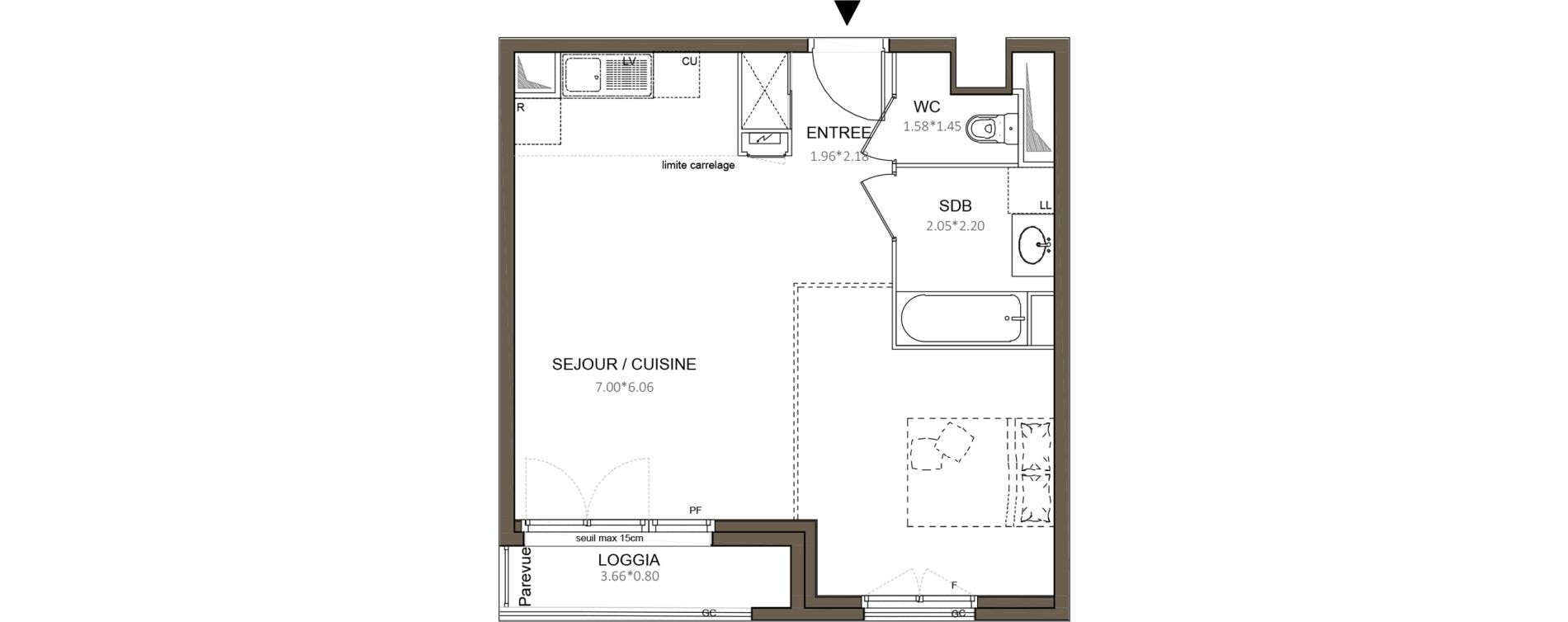 Appartement T1 de 43,09 m2 &agrave; Ch&acirc;tenay-Malabry Centre