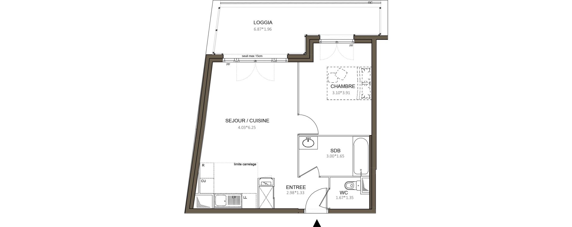 Appartement T2 de 44,69 m2 &agrave; Ch&acirc;tenay-Malabry Centre