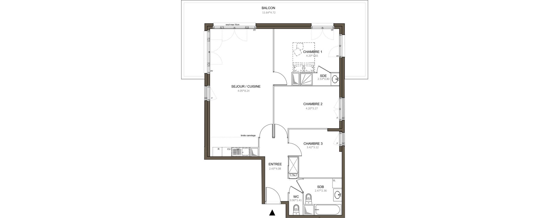 Appartement T4 de 82,56 m2 &agrave; Ch&acirc;tenay-Malabry Centre