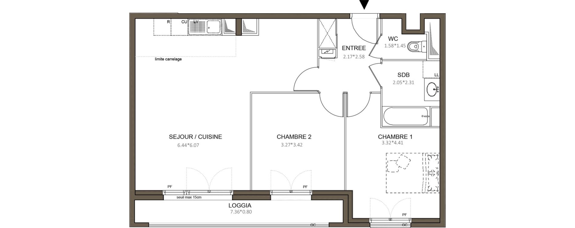 Appartement T3 de 64,88 m2 &agrave; Ch&acirc;tenay-Malabry Centre