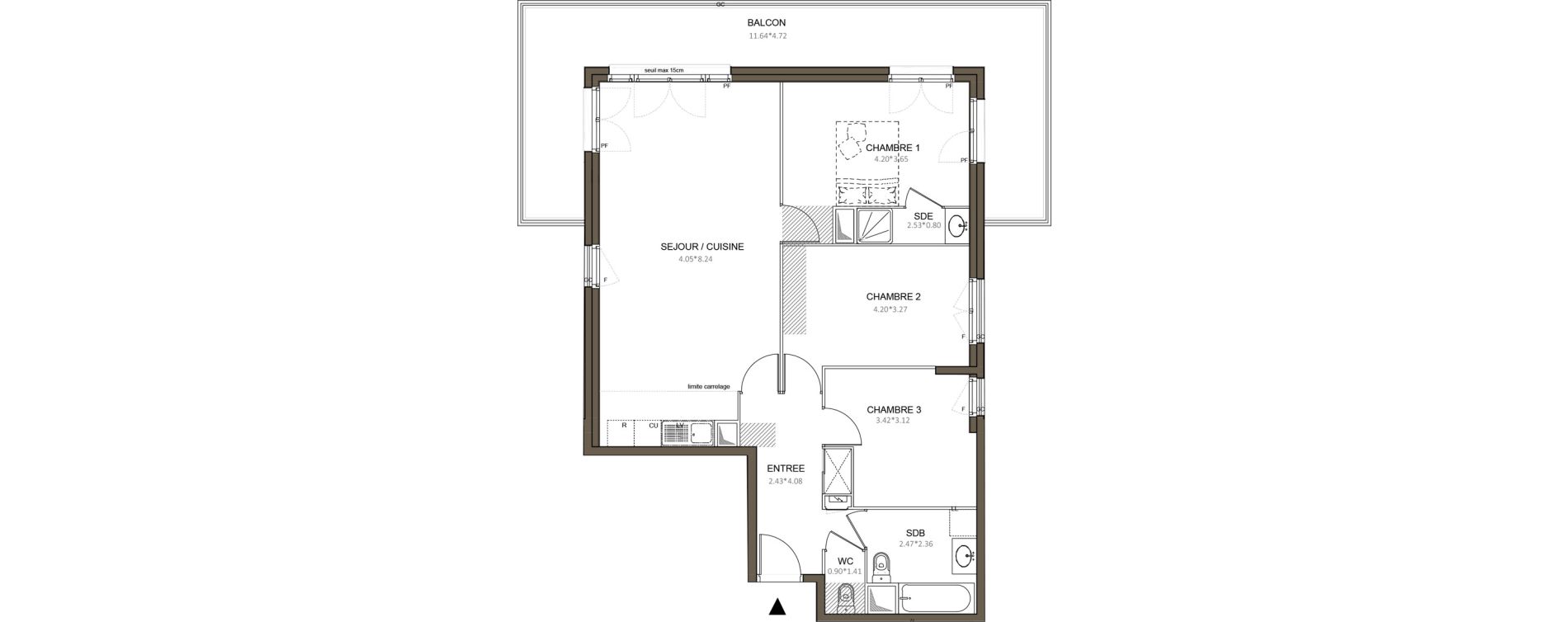 Appartement T4 de 82,56 m2 &agrave; Ch&acirc;tenay-Malabry Centre