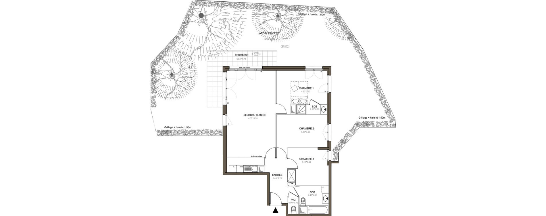 Appartement T4 de 83,59 m2 &agrave; Ch&acirc;tenay-Malabry Centre