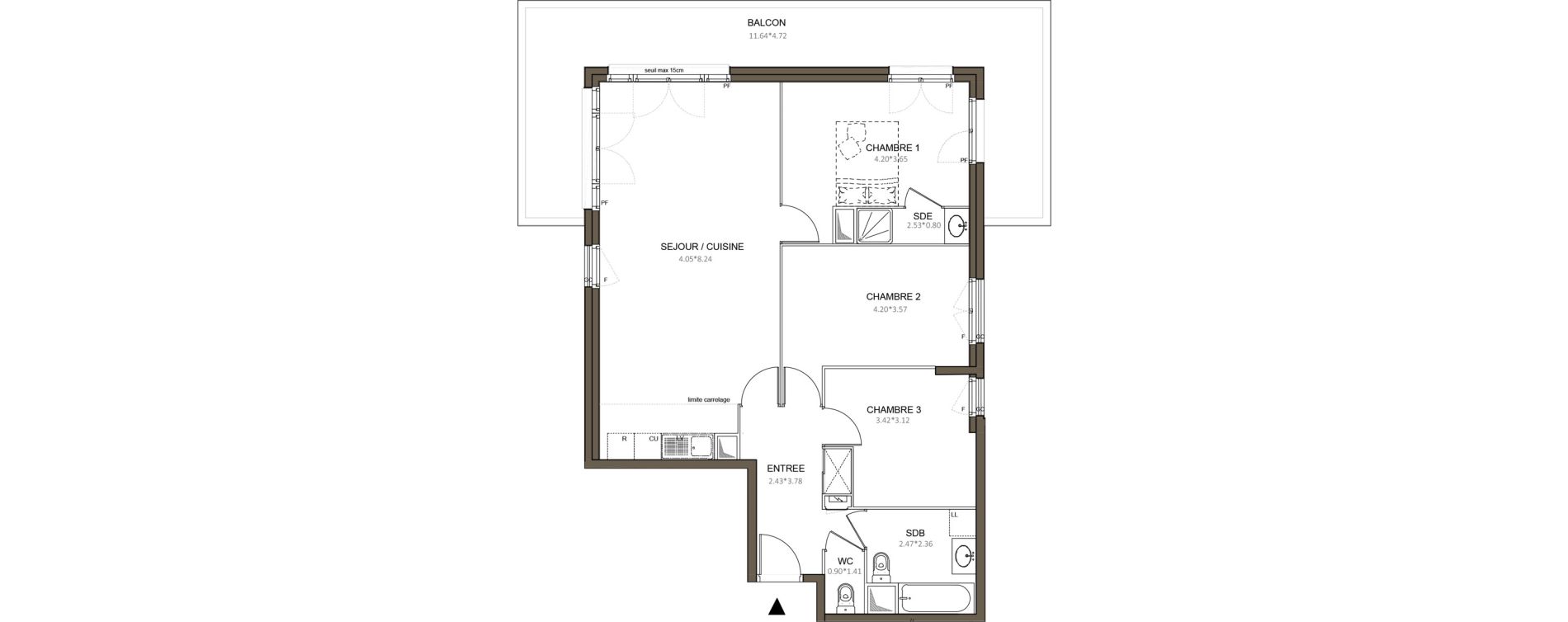 Appartement T4 de 83,59 m2 &agrave; Ch&acirc;tenay-Malabry Centre