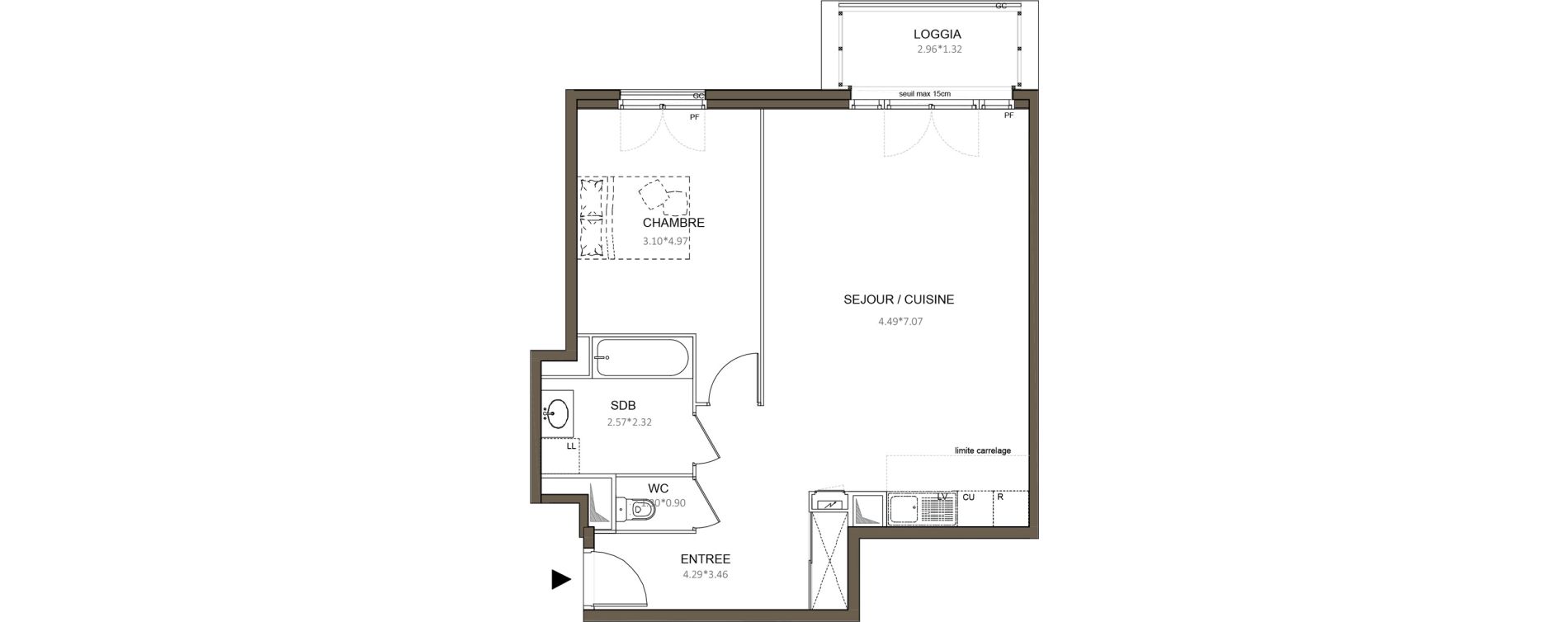 Appartement T2 de 58,82 m2 &agrave; Ch&acirc;tenay-Malabry Centre