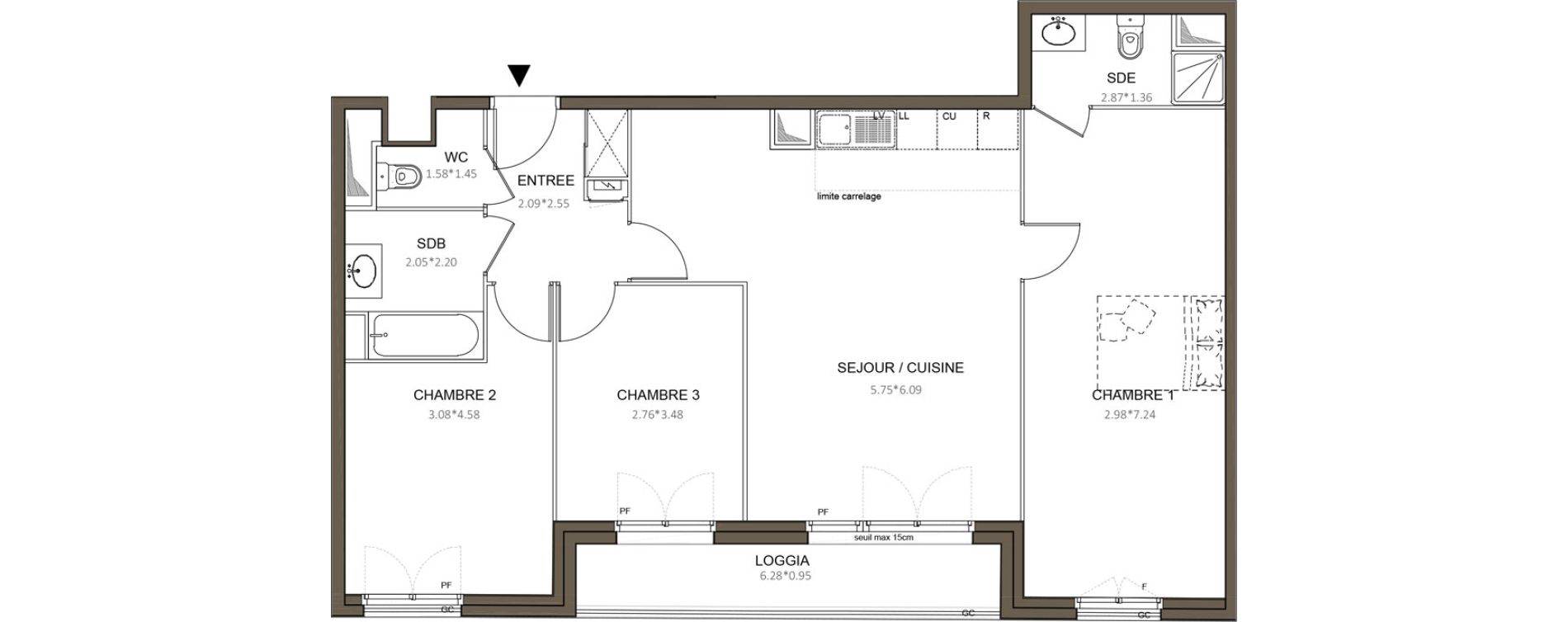 Appartement T4 de 86,02 m2 &agrave; Ch&acirc;tenay-Malabry Centre