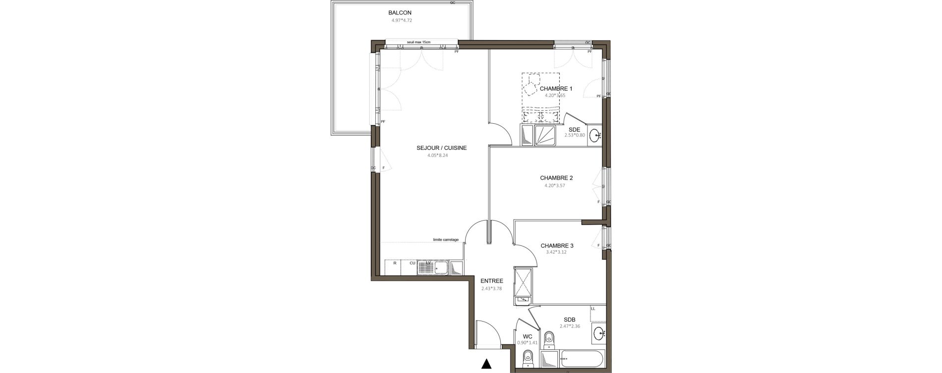 Appartement T4 de 83,59 m2 &agrave; Ch&acirc;tenay-Malabry Centre