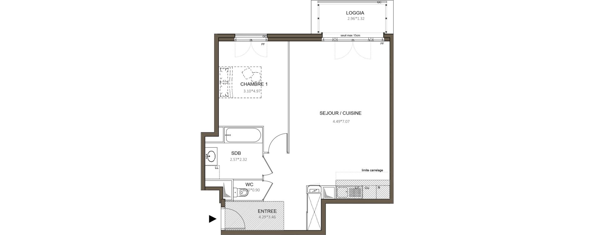 Appartement T2 de 58,82 m2 &agrave; Ch&acirc;tenay-Malabry Centre