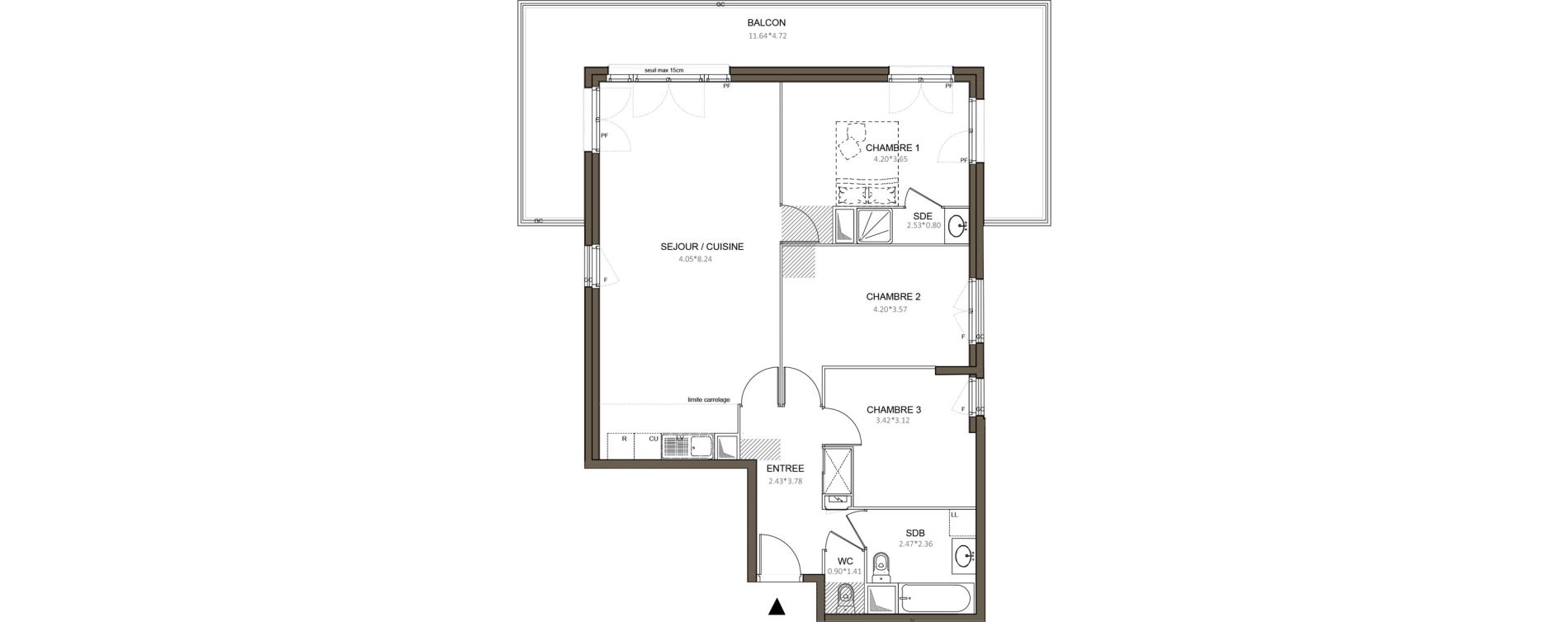 Appartement T4 de 83,59 m2 &agrave; Ch&acirc;tenay-Malabry Centre