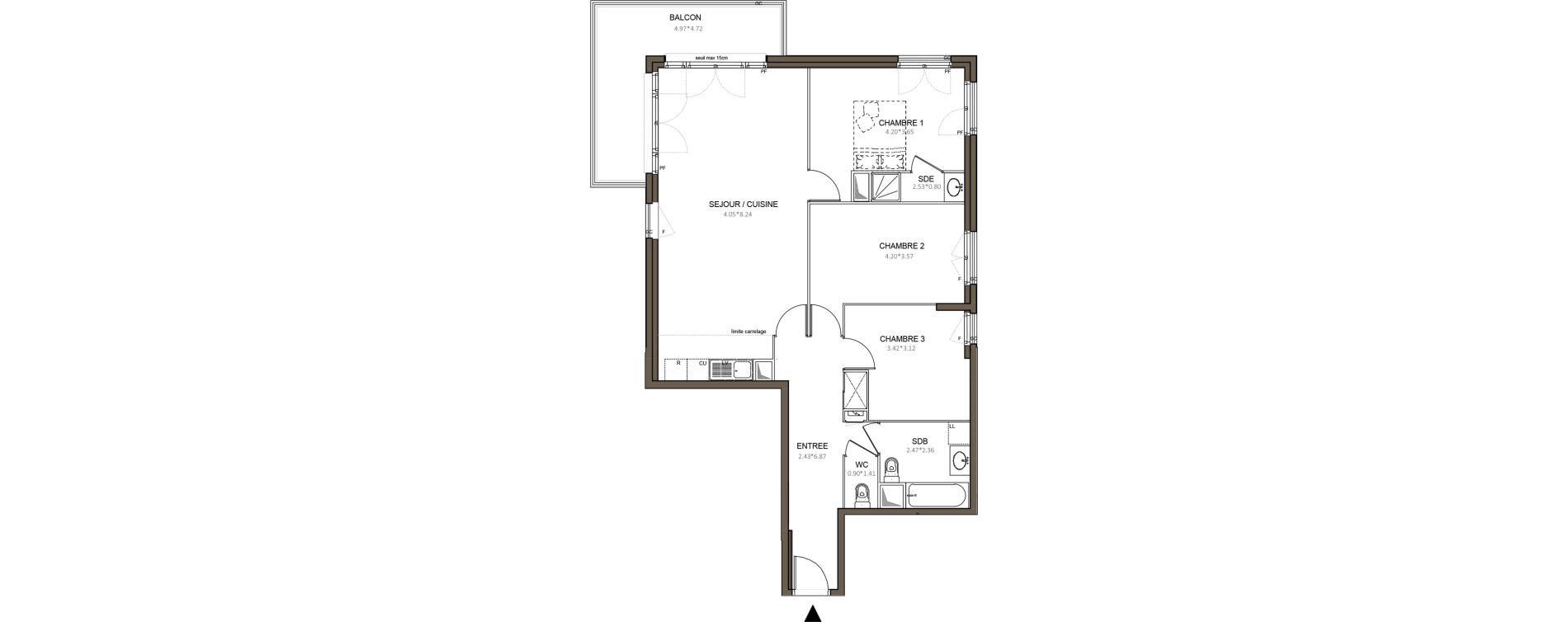 Appartement T4 de 87,72 m2 &agrave; Ch&acirc;tenay-Malabry Centre