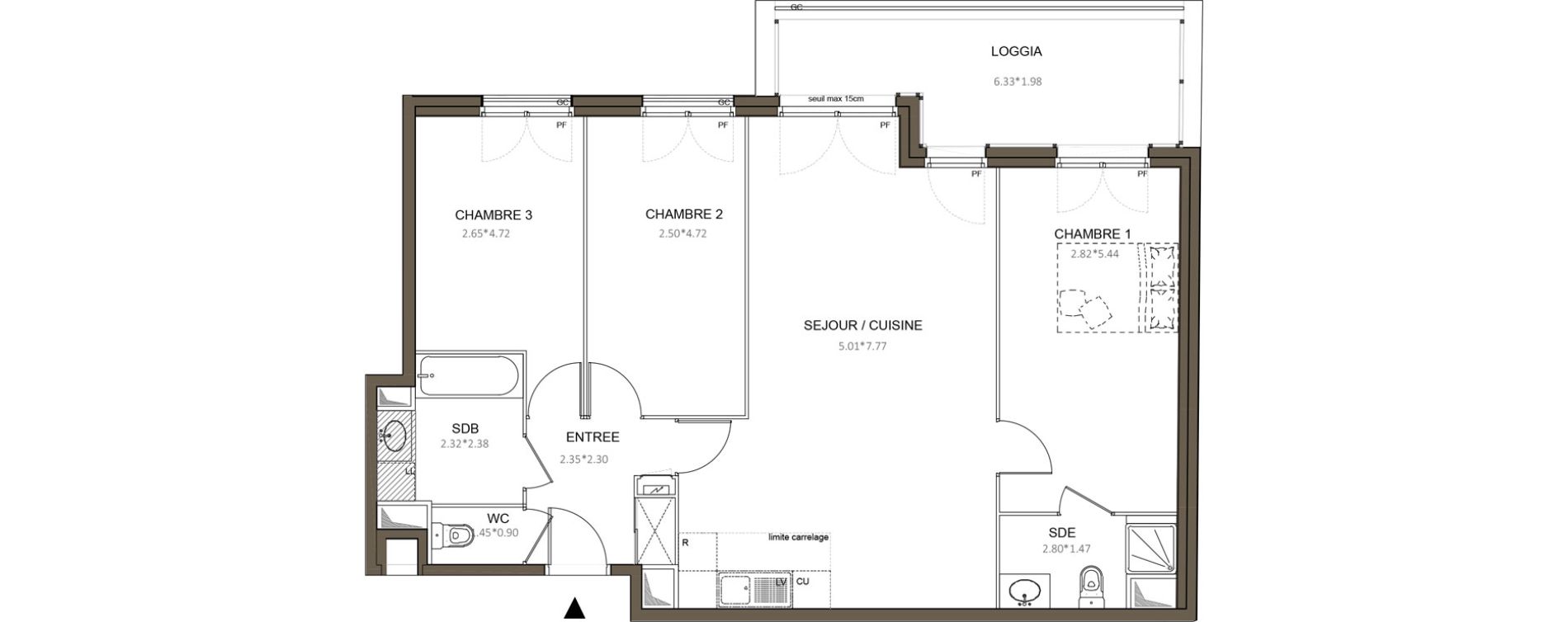 Appartement T4 de 84,43 m2 &agrave; Ch&acirc;tenay-Malabry Centre