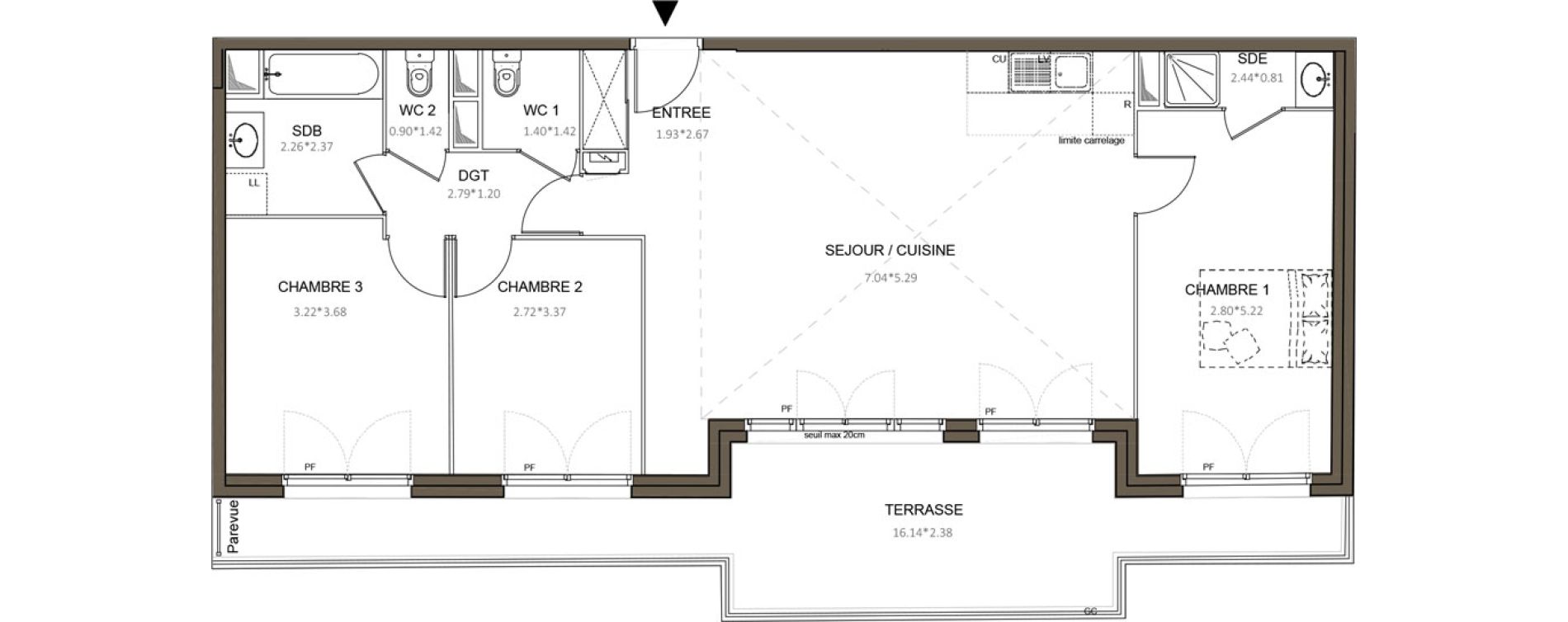 Appartement T4 de 89,00 m2 &agrave; Ch&acirc;tenay-Malabry Centre