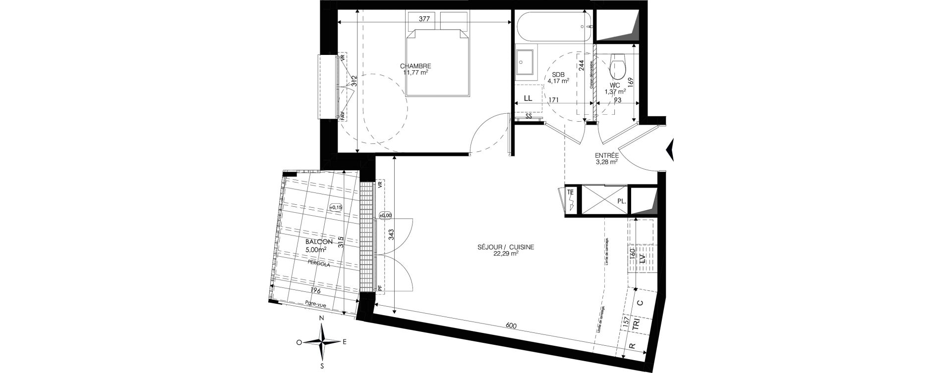 Appartement T1 de 42,88 m2 &agrave; Ch&acirc;tenay-Malabry Lavall&eacute;e