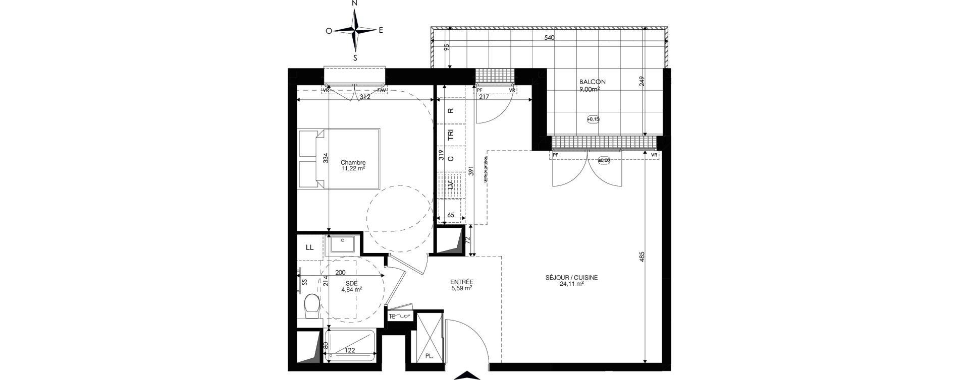 Appartement T2 de 45,76 m2 &agrave; Ch&acirc;tenay-Malabry Lavall&eacute;e